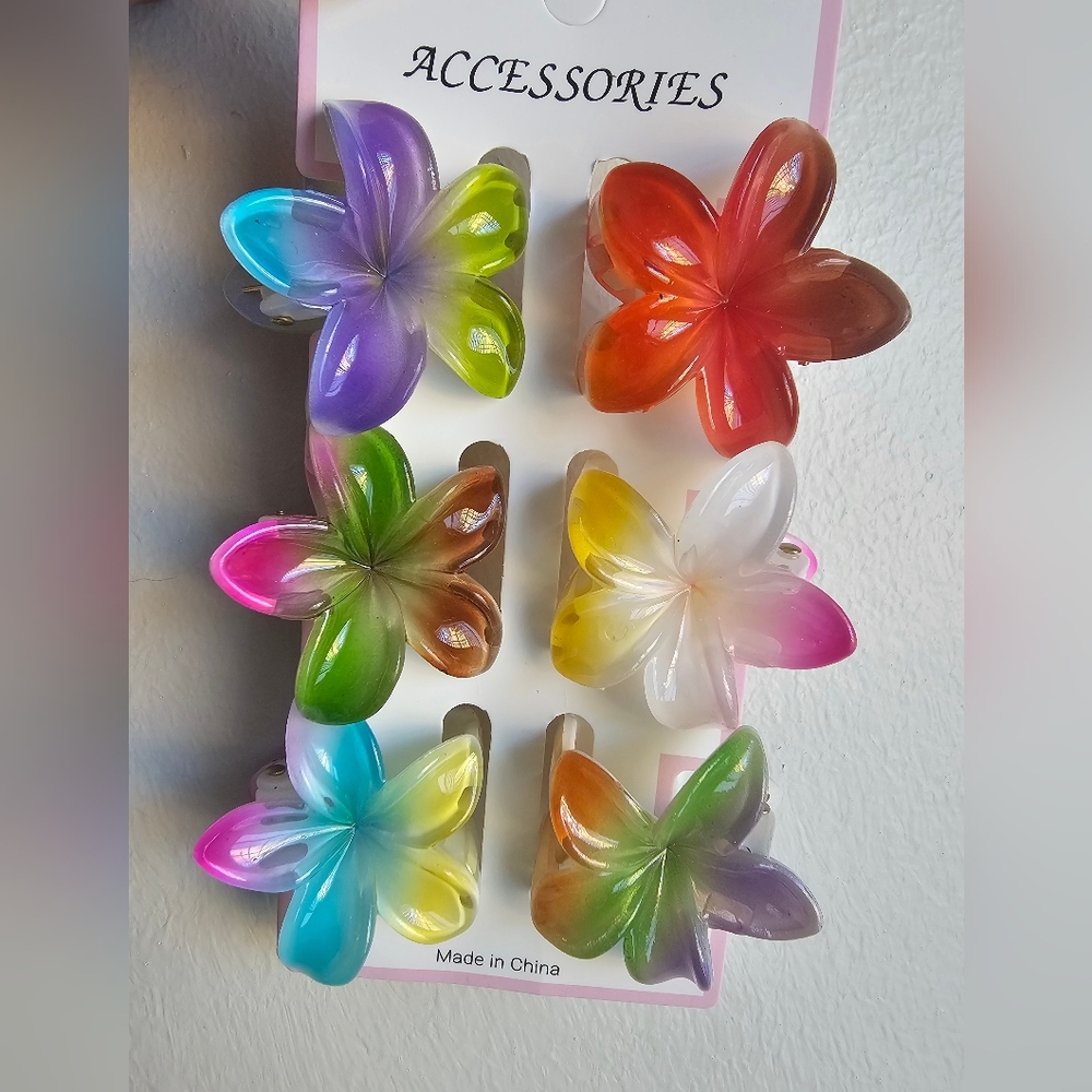 Accessories Rainbow Flower Hair Clips